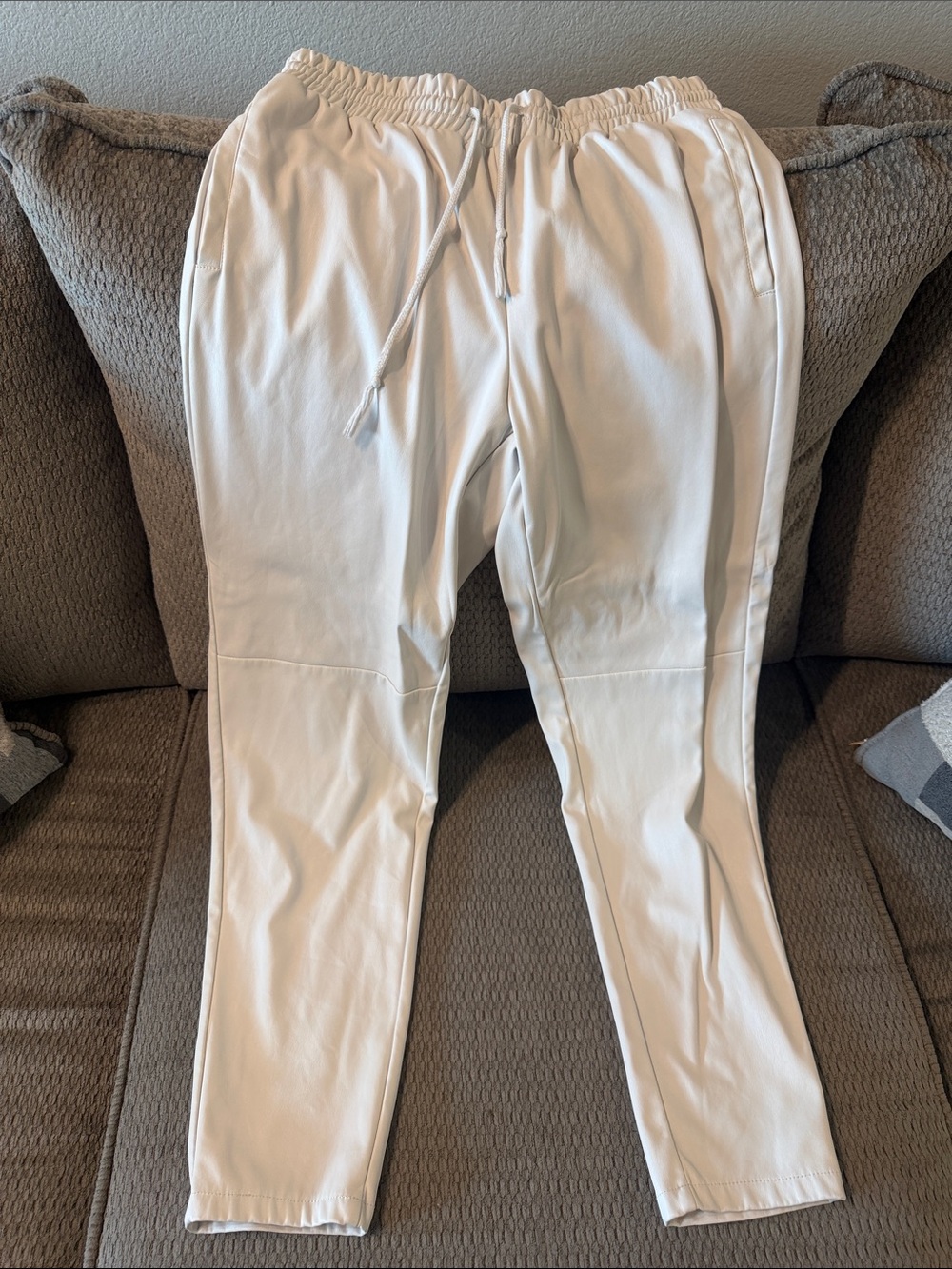 Ci Sono Cream Women's Jogger Track Pants with Drawstring Waist